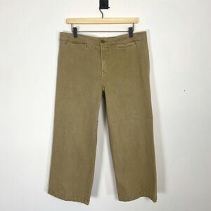 Madewell Emmett Wide Leg‎ Crop Pants P 32 Women's Khaki Casual Trousers